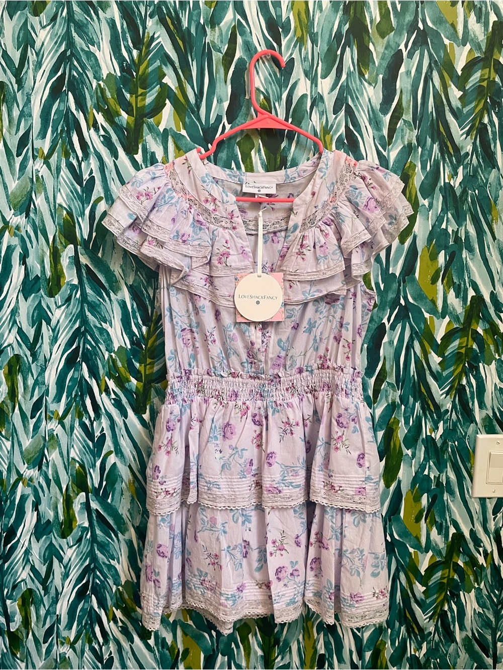 LoveShackFancy Target Lavender Floral Ruffle Dress